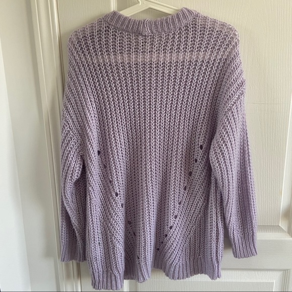 American Eagle Knitted Purple Crewneck Sweater - Picture 4 of 5